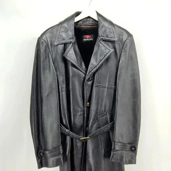 HUDSON BAY COMPANY VINTAGE LEATHER TRENCH - Picture 2 of 8